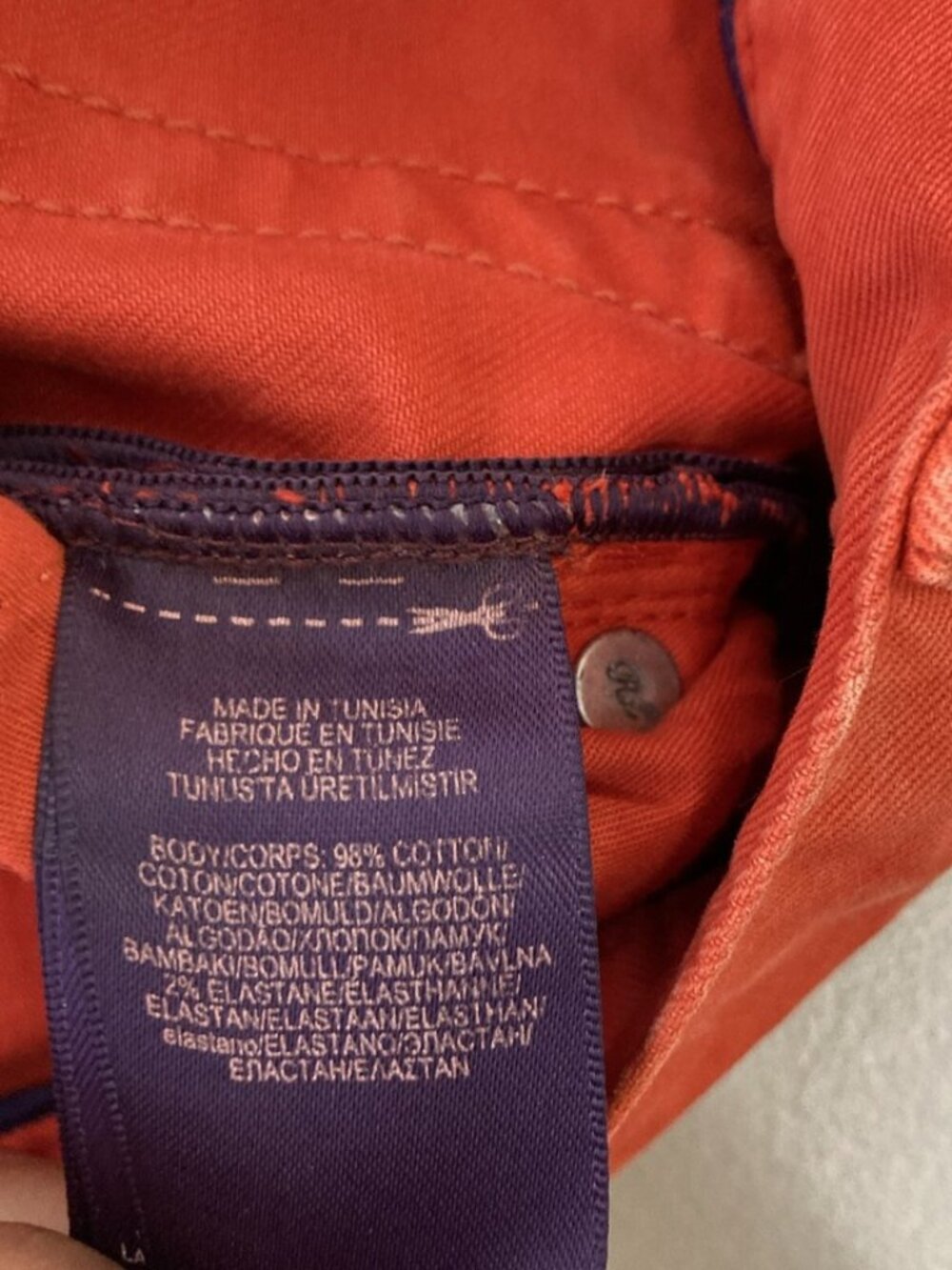 NWT Ralph Lauren Purple Label Men's Orange Denim Jeans Size 36 X 34 - Picture 13 of 13